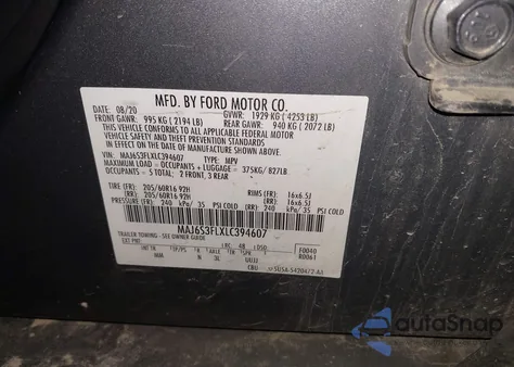 2020 Ford Ecosport S from USA, damaged, VIN MAJ6S3FLXLC394607